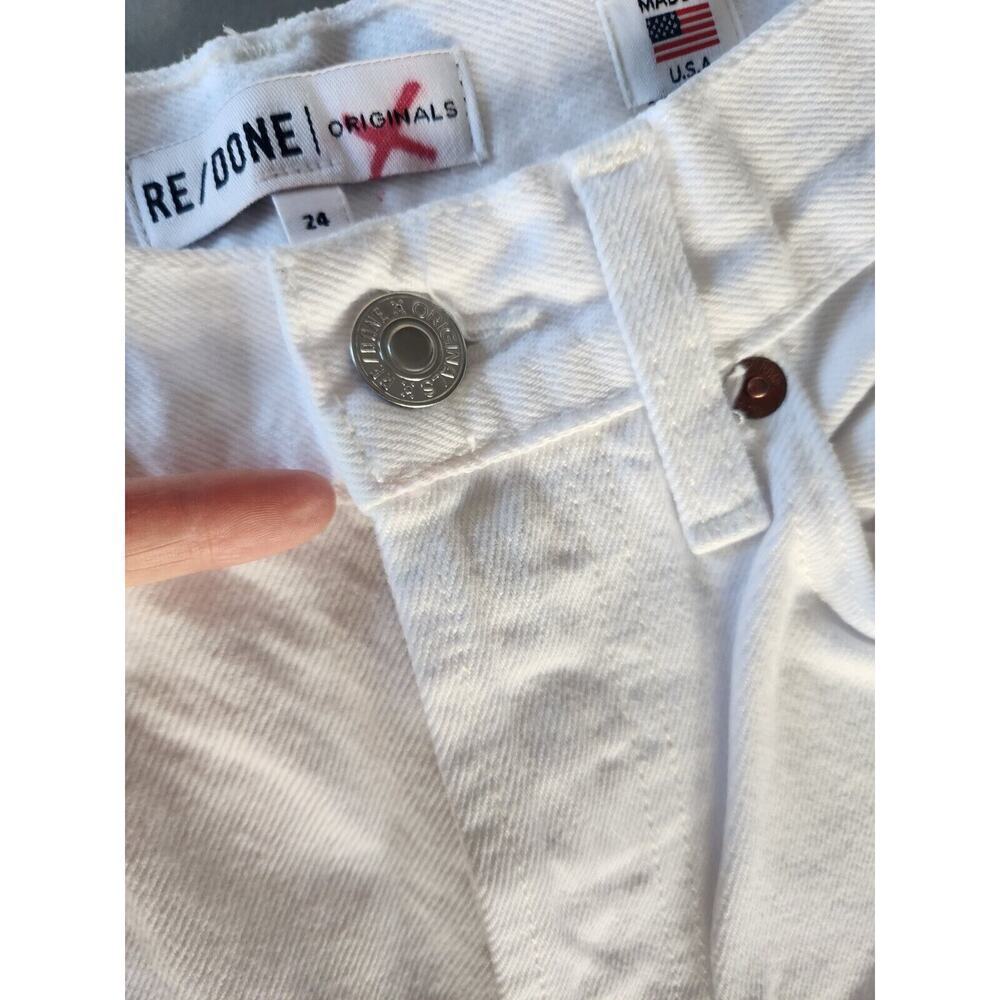 NWD RE/DONE Originals 70s Stove Pipe HR Straight Leg Jeans Size 24 White #BA405 - Picture 11 of 16